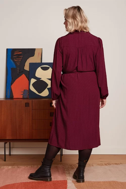 King Louie Carina Piper jurk in cabernet rood