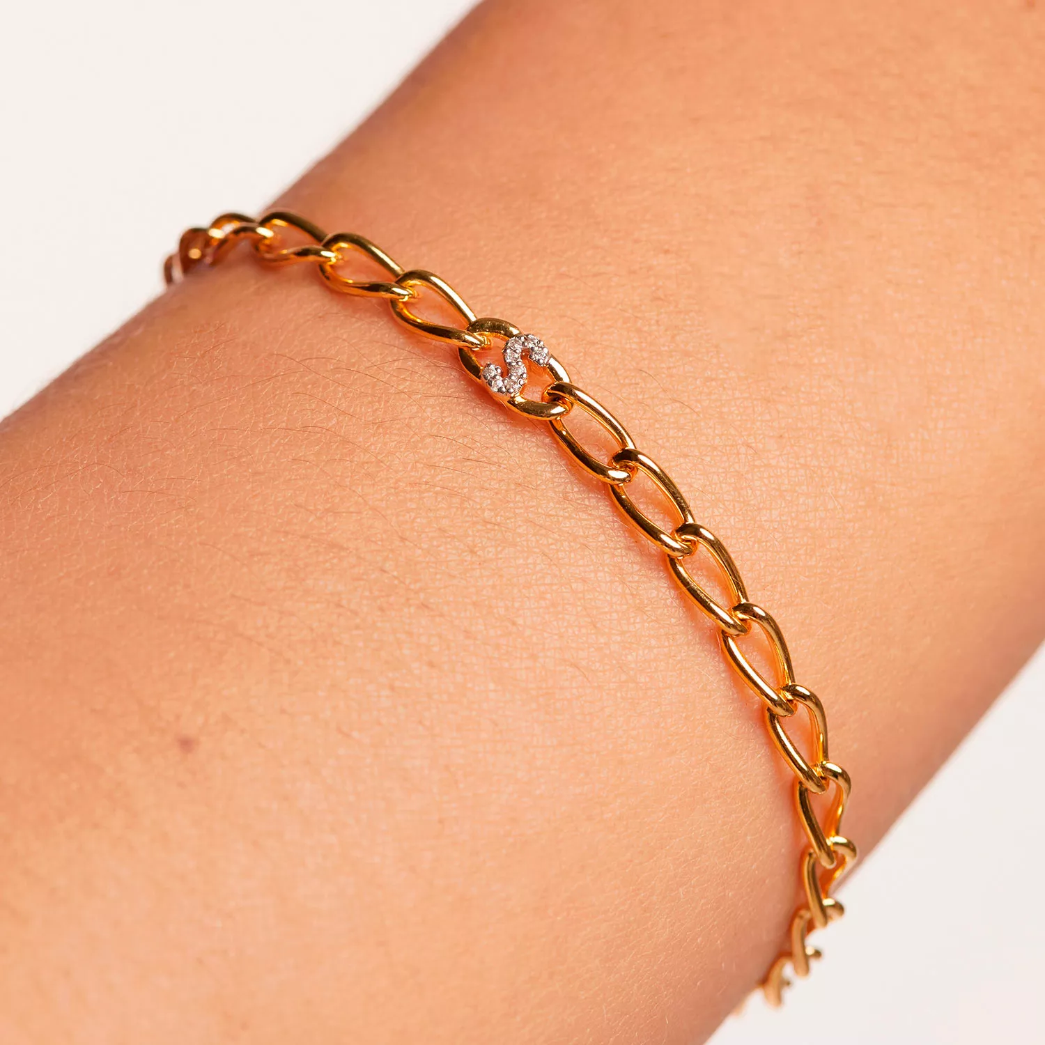 PDPAOLA Letter S Armbånd 18 kt. Forgyldt Sølv PU01-556-U