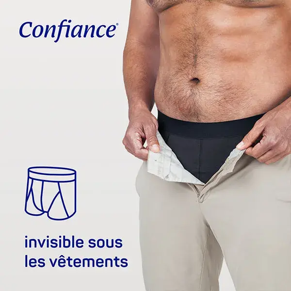 Confiance Men - Boxers Absorbants Lavables pour Hommes taille L