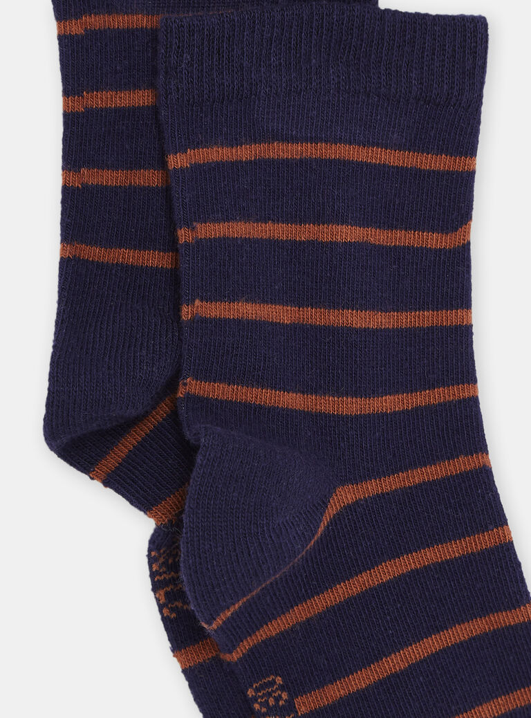 Chaussettes canelle à imprimé à rayures garçon