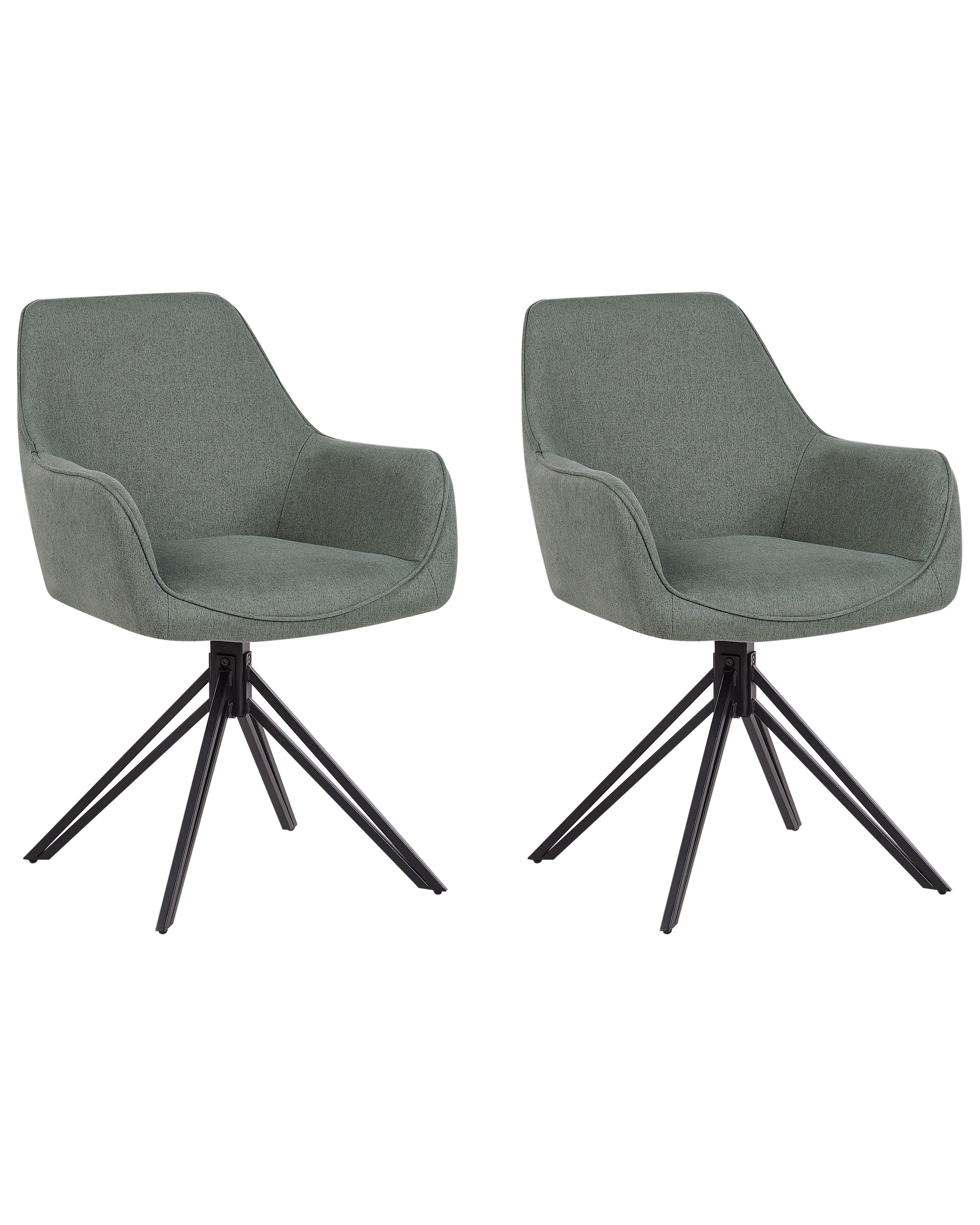 Set van 2 eetkamerstoelen draaibaar JODAR Donkergroen