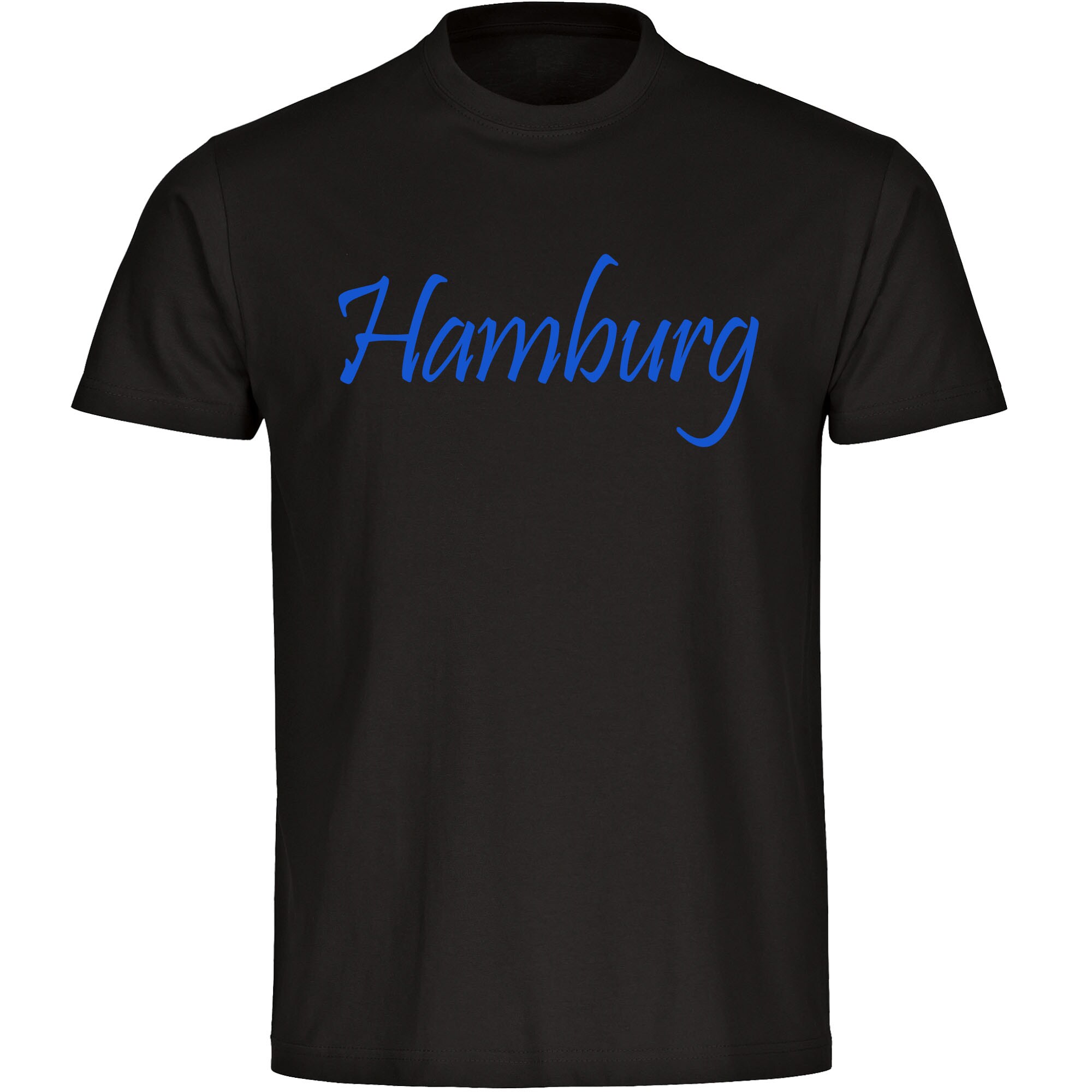 multifanshop® Herren T-Shirt - Hamburg - Schriftzug - Druck blau