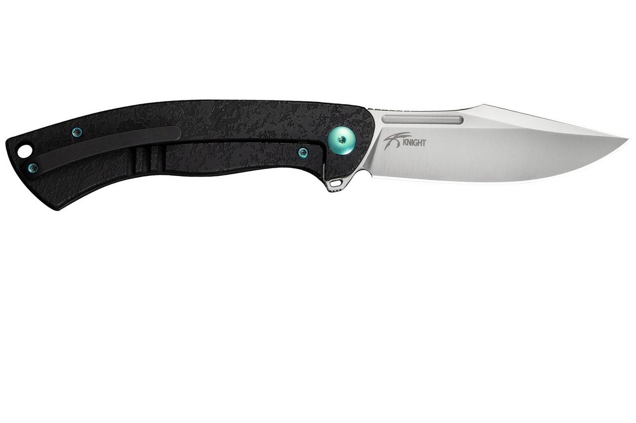 WE Knife Essential Knight WE24003-1 Satin Böhler M390, Etched Black Titanium, zakmes, Jason Knight design