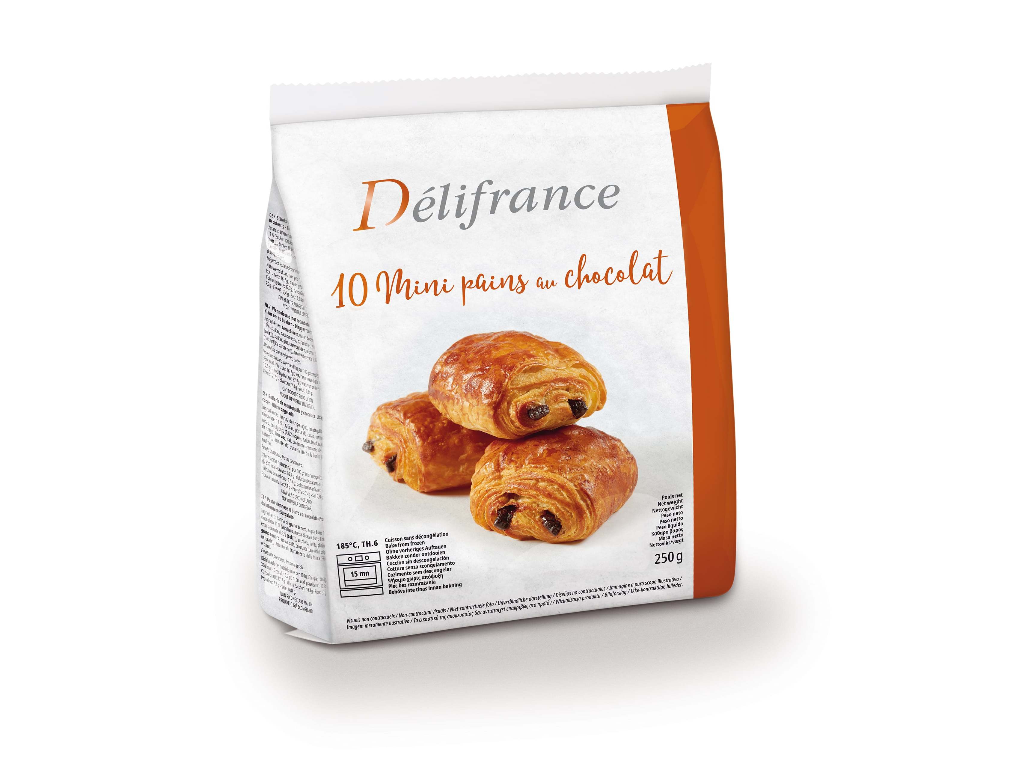 MINI PÃO DÉLIFRANCE CHOCOLATE 10UN 250G