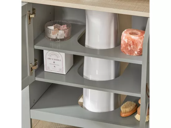 Meuble Sous Lavabo Meuble Sous Vasque Housse Colonne Lavabo 60x30x60 Cm, BZr69-ii-hg