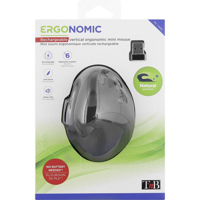 Souris ergonomique sans fil rechargeable T'nb - Droitier