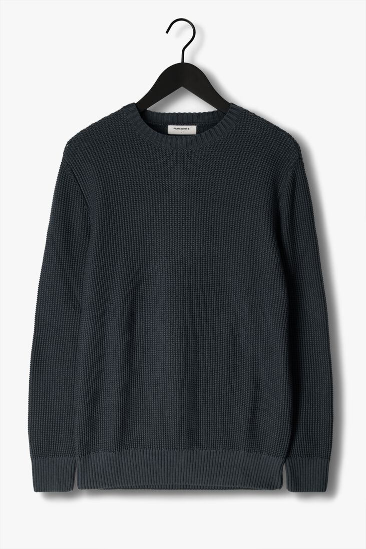 PUREWHITE blauwe purewhite trui structured crewneck knit