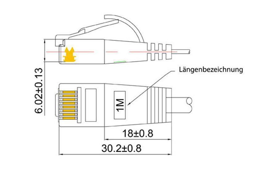 Slimpatchkabel RJ-45 - RJ-45, Cat 6, UTP, 1.5 m, WeissUnscreened/Unshielded Twisted-Pair-Kabel (UTP) mit Klinkenschutz