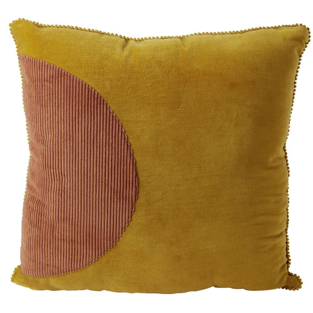 Coussin déco sun côtelé 45x45cm orange