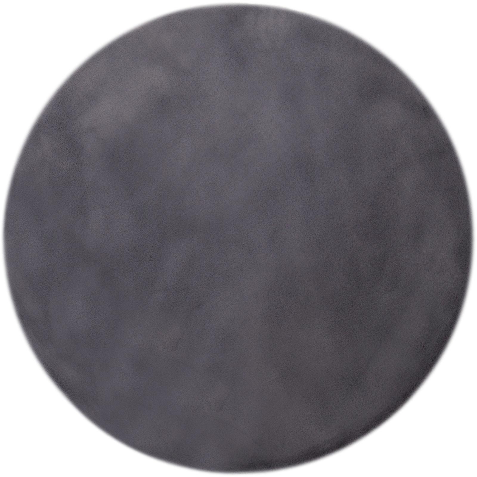 Kunstfellteppich - silber dunkel - rund - Ø 80 cm