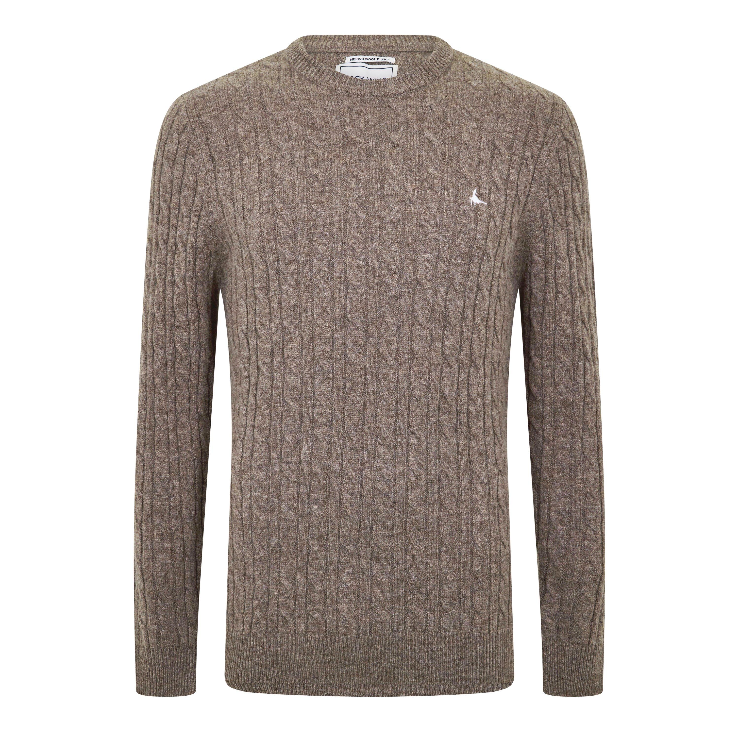 Jack Wills Marlow Merino Wool Blend Cable Knitted Jumper