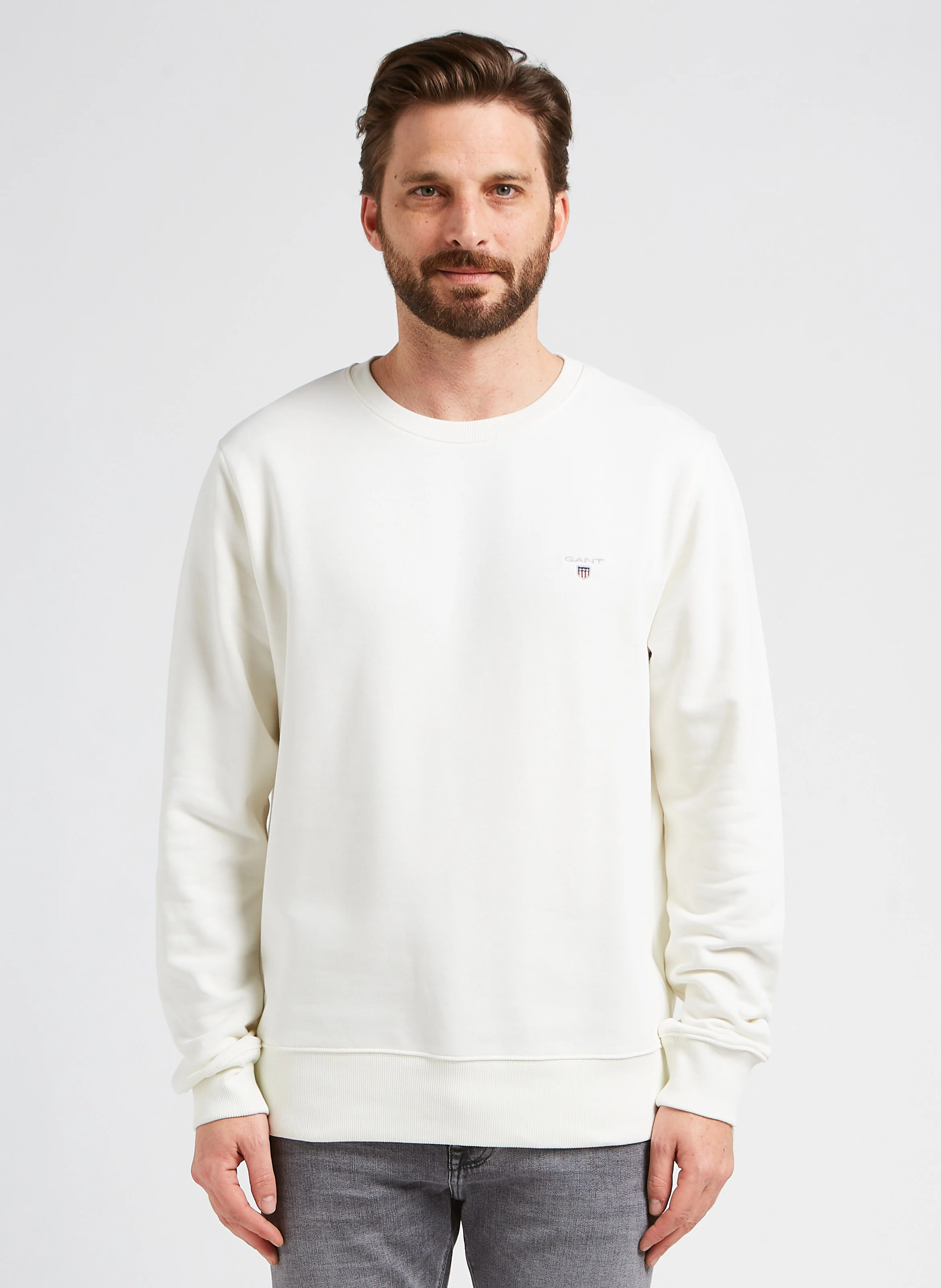 ORIGINAL C-NECK SWEAT - Sweat col rond regular-fit en coton mélangé | Beige