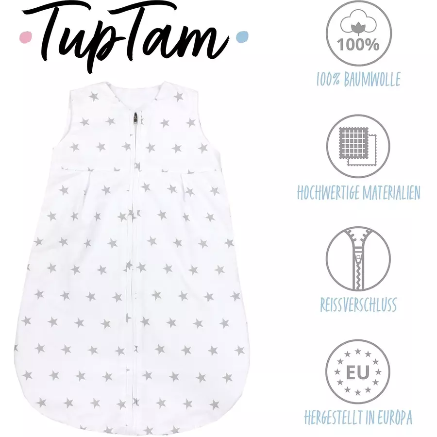 TupTam Baby Sommer Schlafsack Ärmellos Unwattiert weiß Modell 1