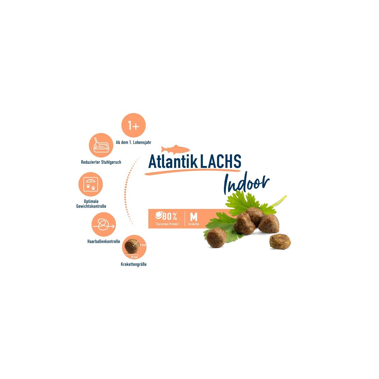 HAPPY CAT Trockenfutter Katze Adult, Indoor, Atlantik-Lachs 1,3 kg