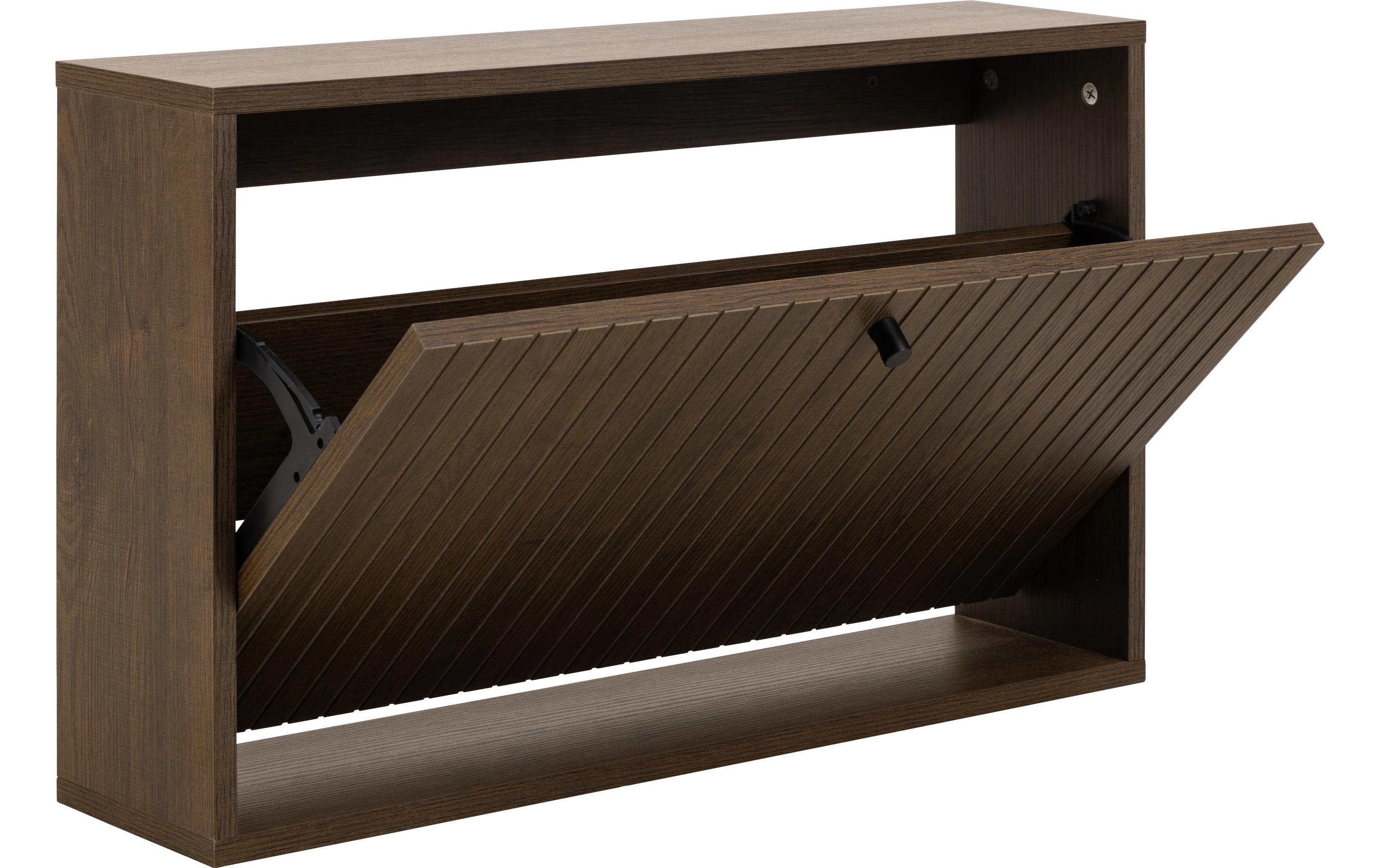 Schuhschrank Albany 71.6 x 43 cm, Dunkelbraun<br>Schuhablage mit Lamellenfront