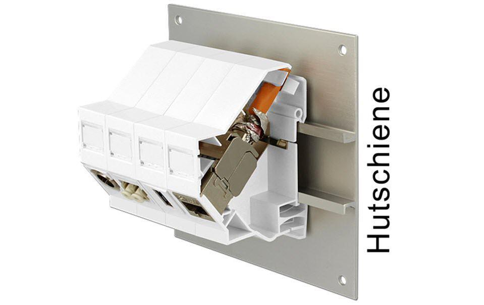 Hutschienenhalter Keystone ohne ErdungHalterung für Hutschienen, anreihbar, weiss
