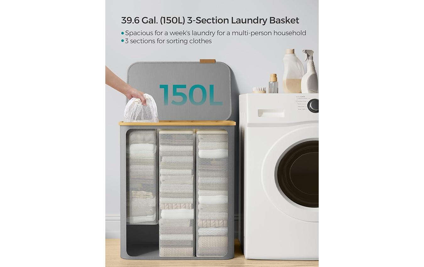 Wäschekorb 130 l, GrauWäschesammler