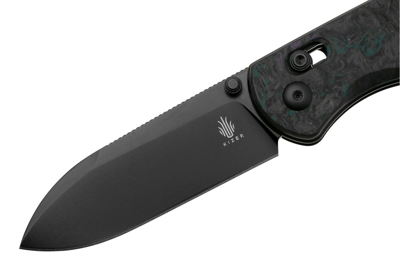 Kizer Drop Bear KI3619A4 Black S35VN, Dark Matter Fatcarbon, zakmes, Azo design