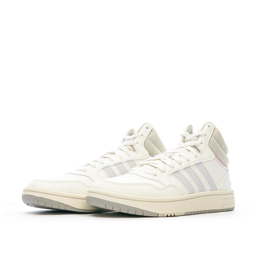 Adidas Baskets Beige/Rose Femme Adidas Hoops 3.0