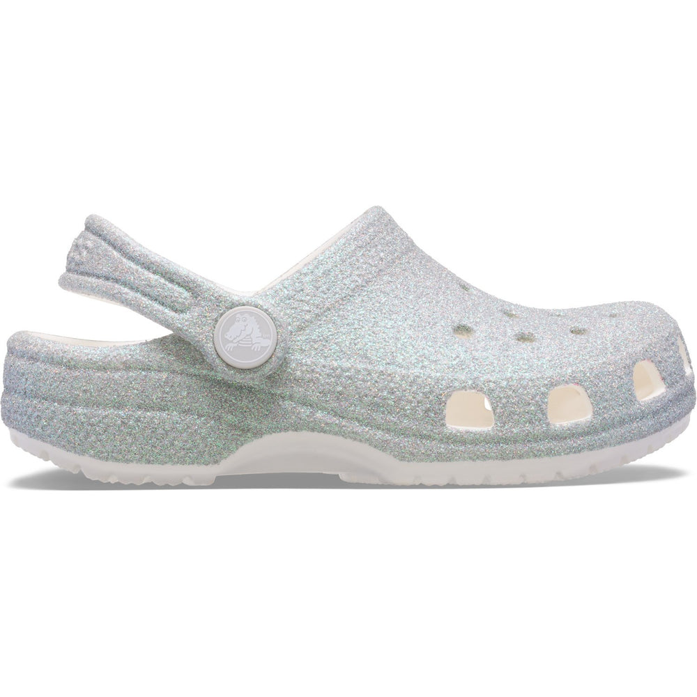 Køb Crocs White Classic Iridescent Glitter Gloc