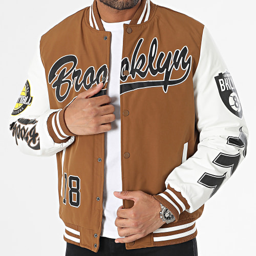 Veste Teddy Marron Blanc
