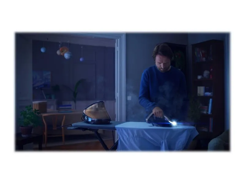 Tefal Pro Express Vision GV9812E0 - Dampstrygejern med automatisk afbrydelse - såleplade: Durilium AirGlide Autoclean - 3000 W - kjoleblå/hvid