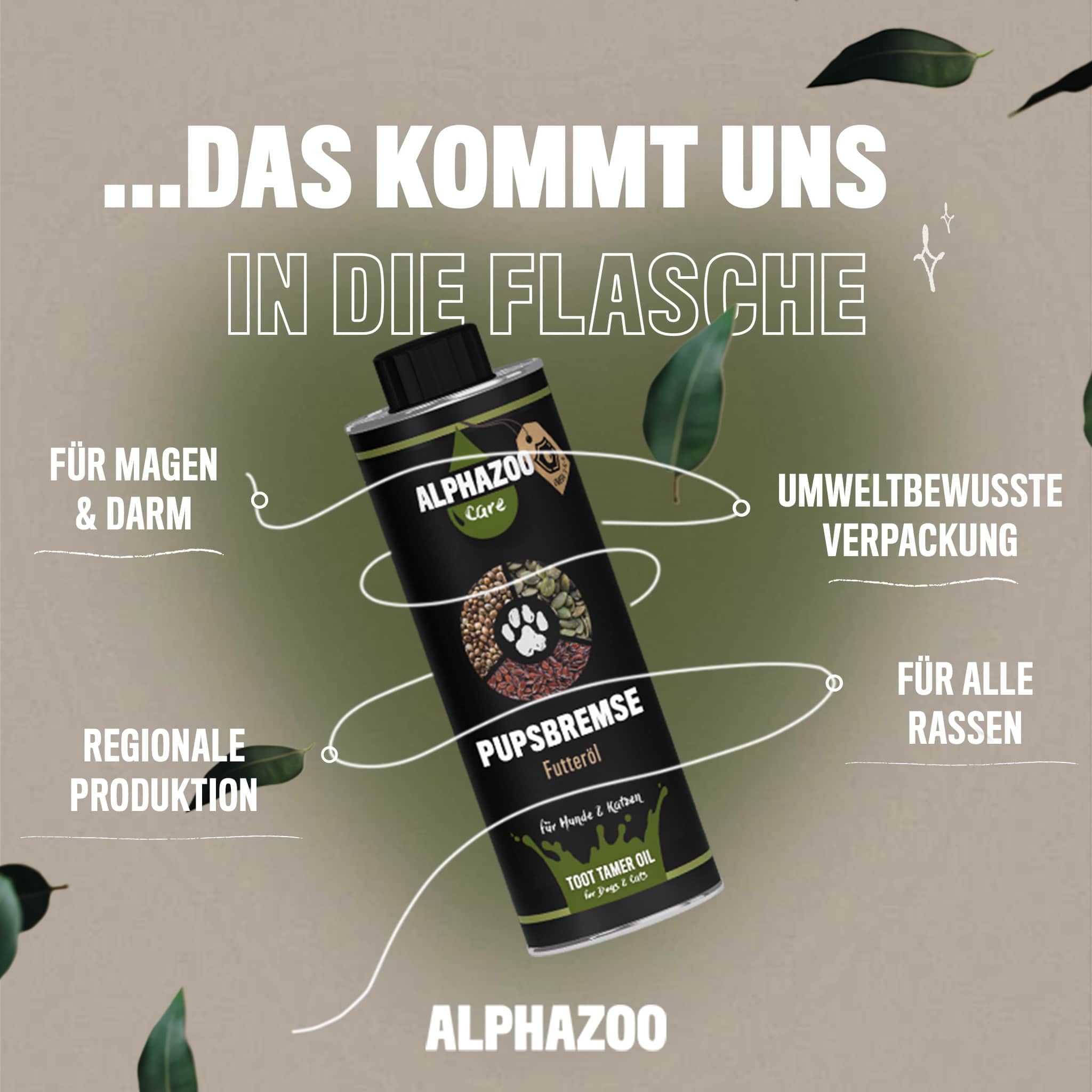 ALPHAZOO Pupsbremse Futteröl für Hunde und Katzen