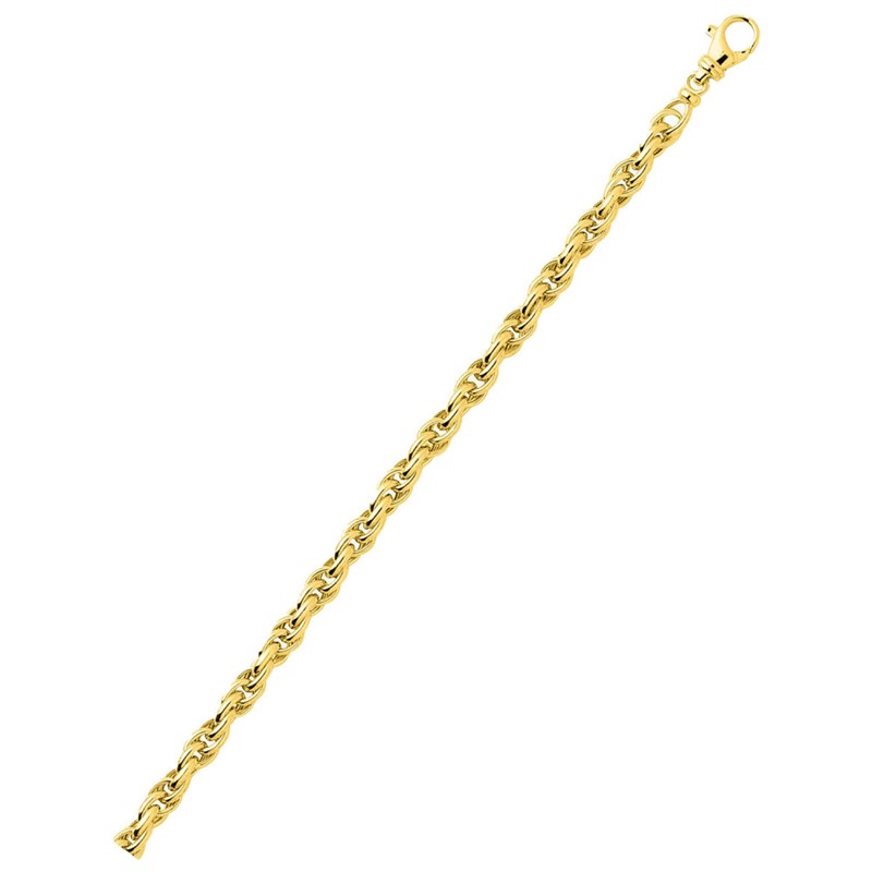Bracelet Femme 18 cm - Forçat double - Or 18 Carats - Largeur 4.5 mm