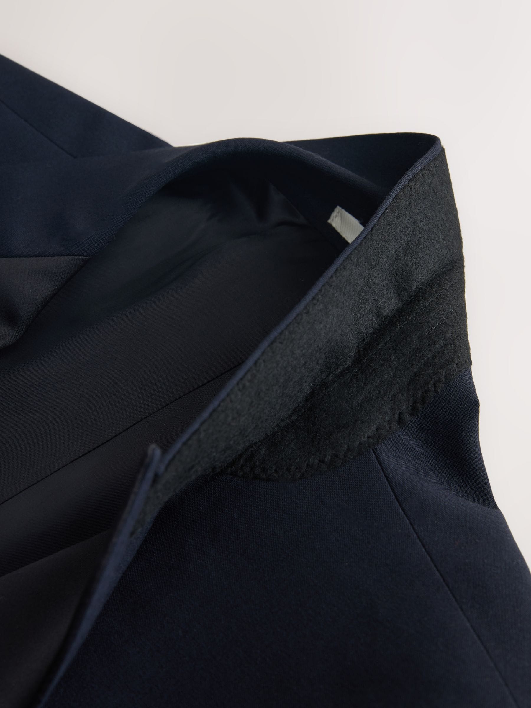 Marineblauw - Tailored Fit Wool Blend Motionflex Tuxedo Suit Jacket