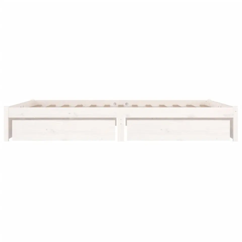 vidaXL - Bed frame met lades - Wit - Massief grenenhout - 140x200 cm