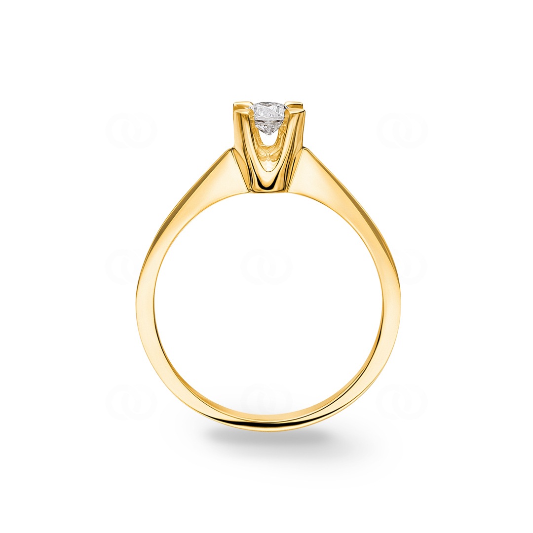 Verlobungsring 750/18 K Gelbgold mit Diamant 0.24 ct H/si