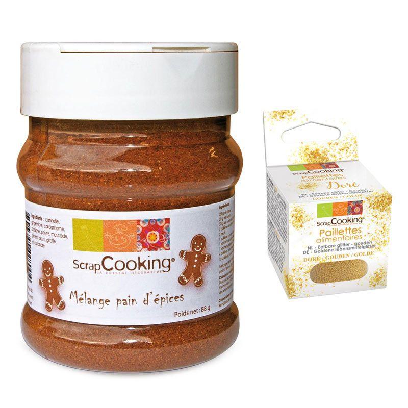 Mélange pour Pain d'épice + paillettes dorées Scrapcooking