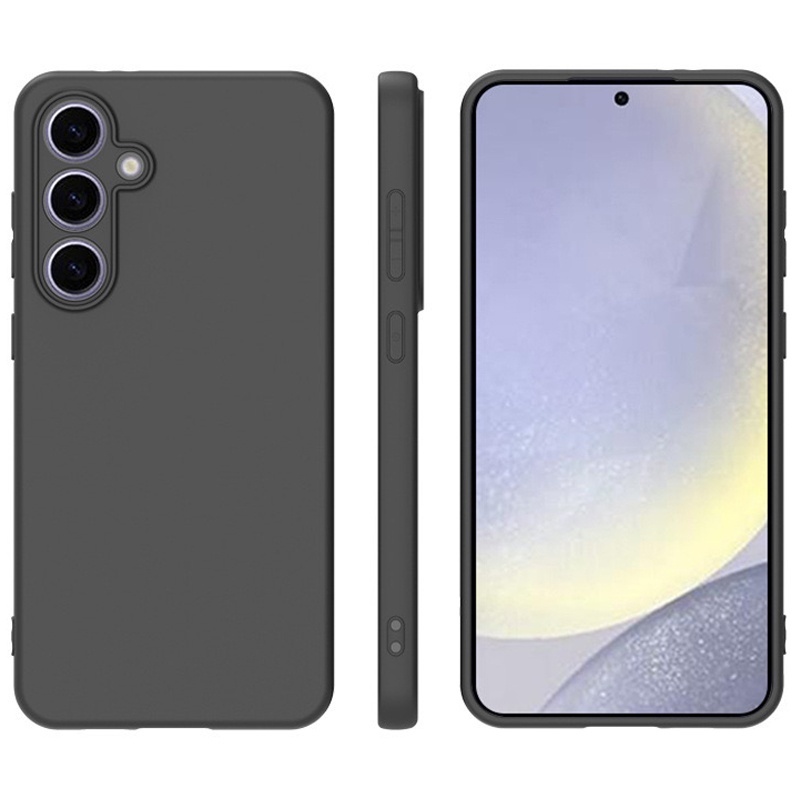 Samsung Galaxy S24 FE Gummi Case Hülle mit Kameraschutz - Dunkelgrau (Matt)