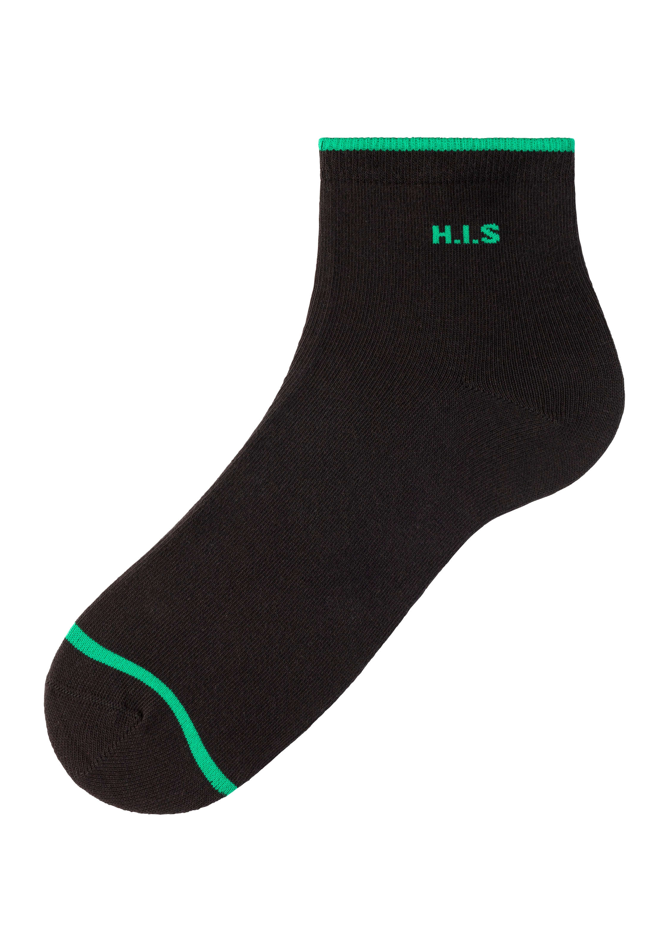H.I.S Kurzsocken Packung, 7 Stk. tlg. mit farbigen Bündchen