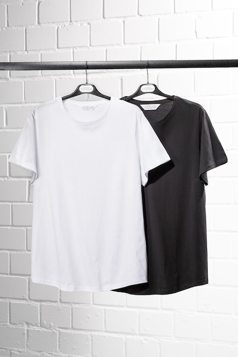 Longshirt, Rundhals, Oversized, Halbarm, Doppelpack