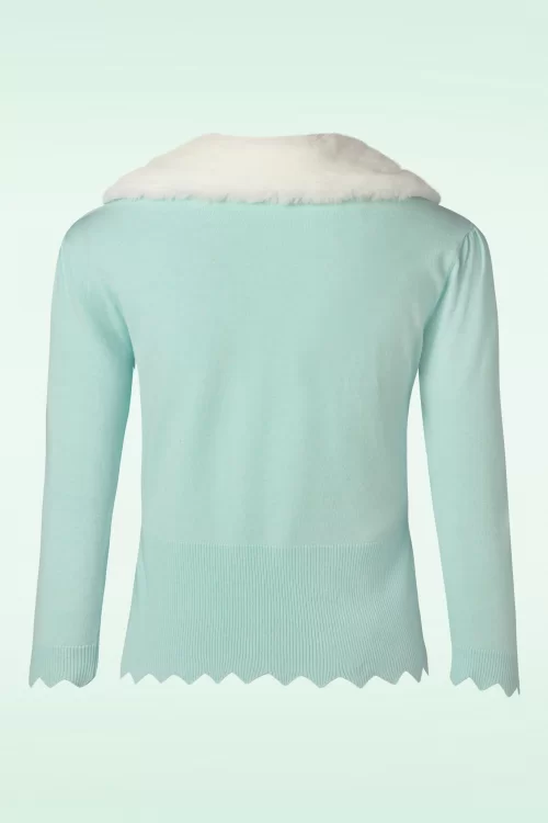 Banned Retro Woodland Hippie Vest in Mint Blauw