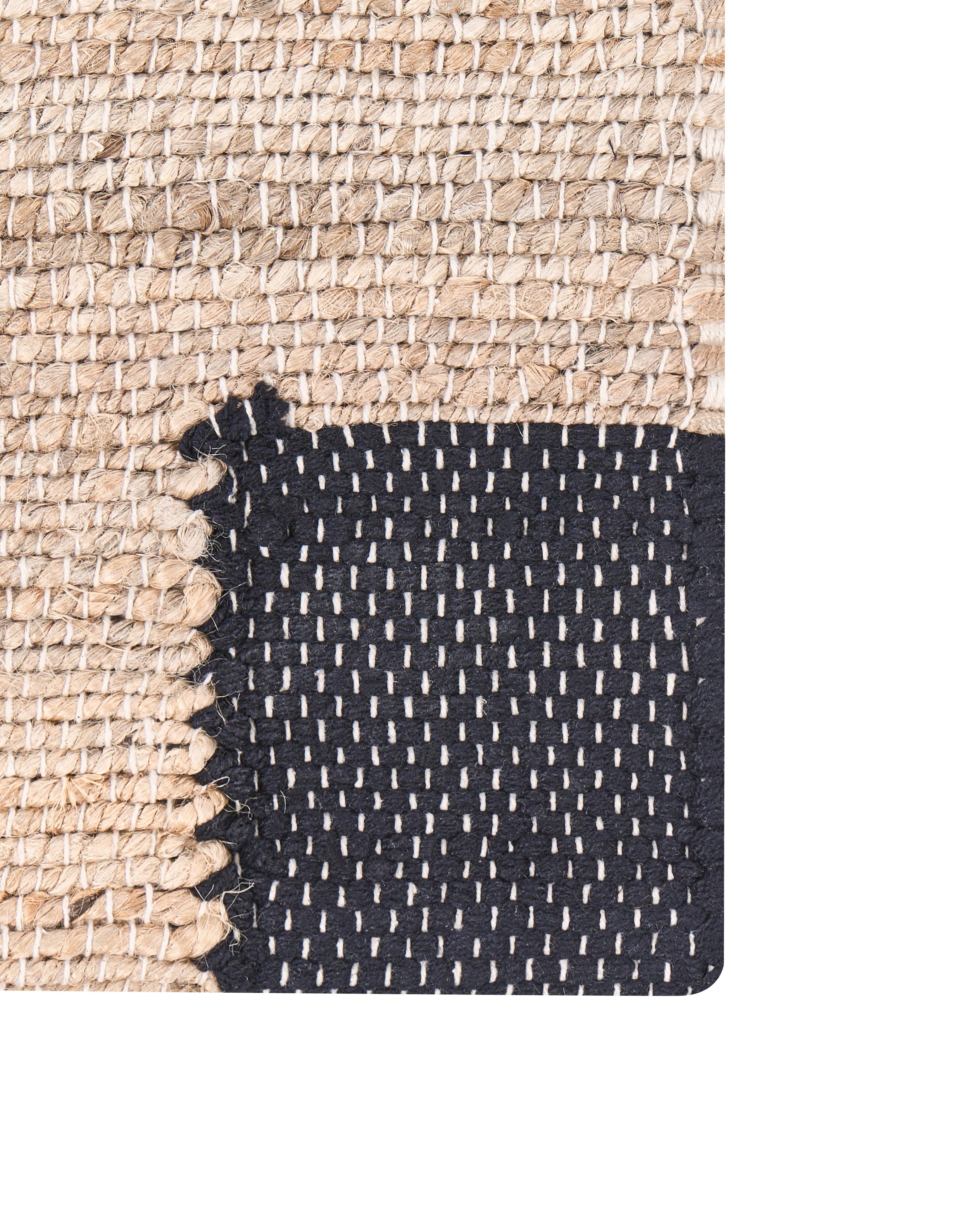 Vloerkleed AMRAVATI Zwart/beige 80 x 300 cm Jute