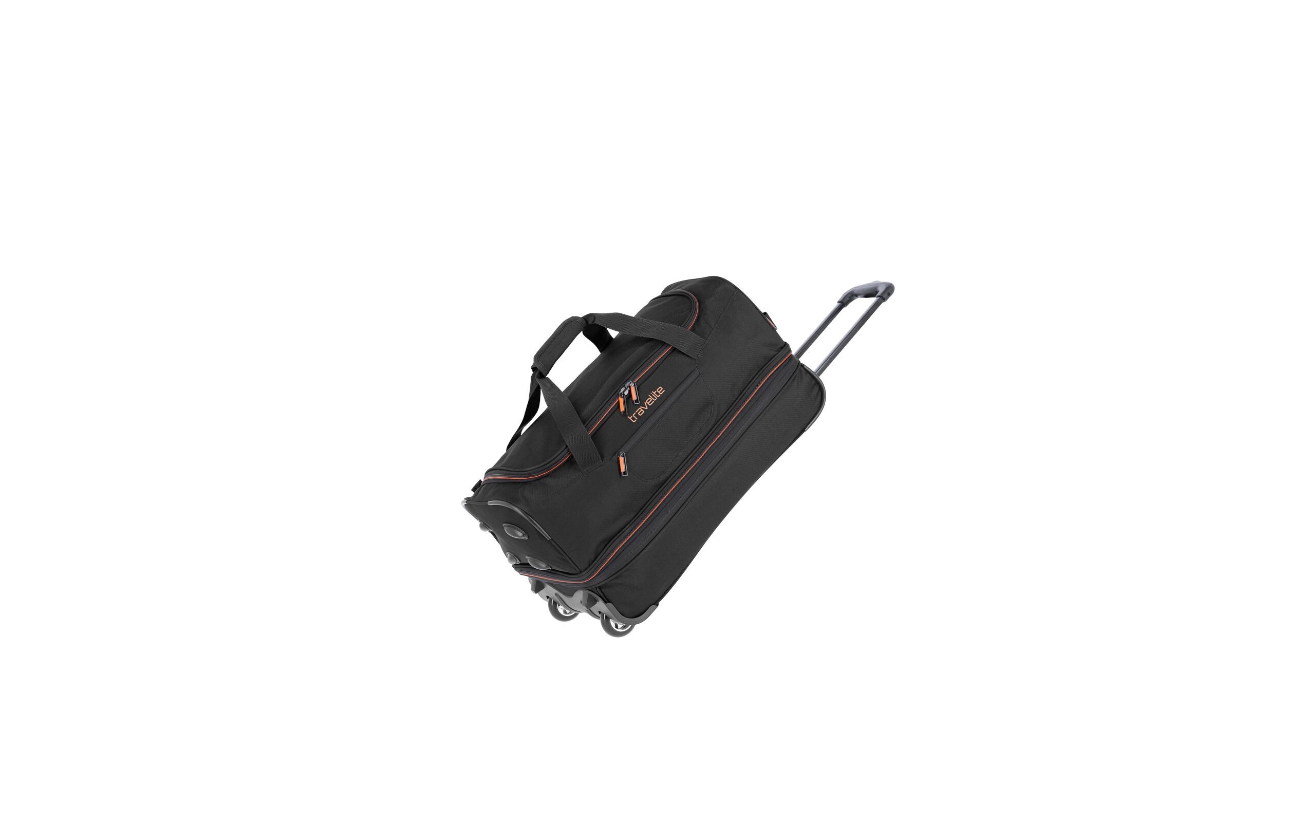 Reisekoffer BASICS Schwarz 55 cmSportliche Trolley Reisetasche für variable Gepäckmengen