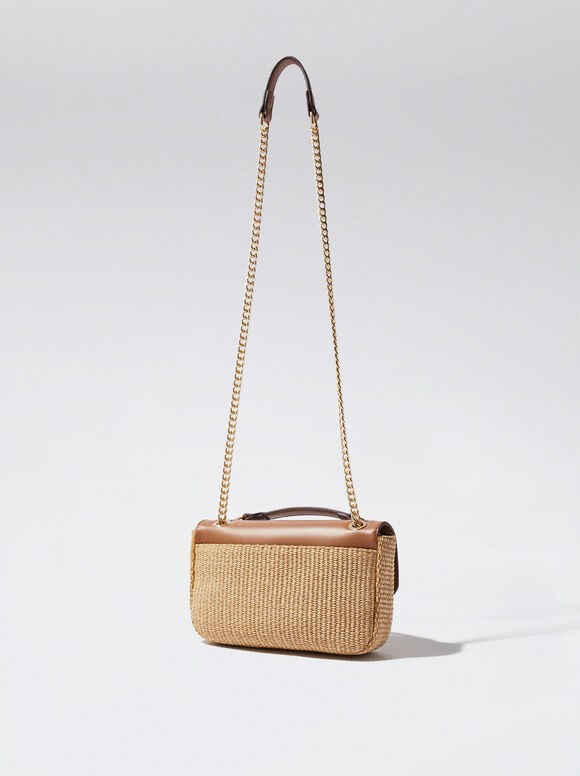 Bolsa de ombro de palha - Camel