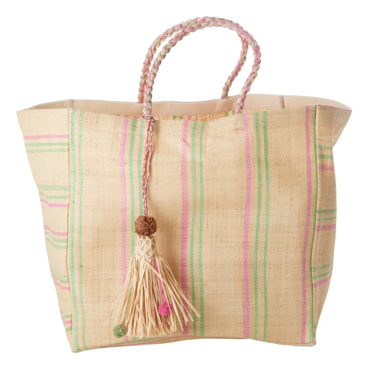 Rice Sac shopping en raphia | Rose