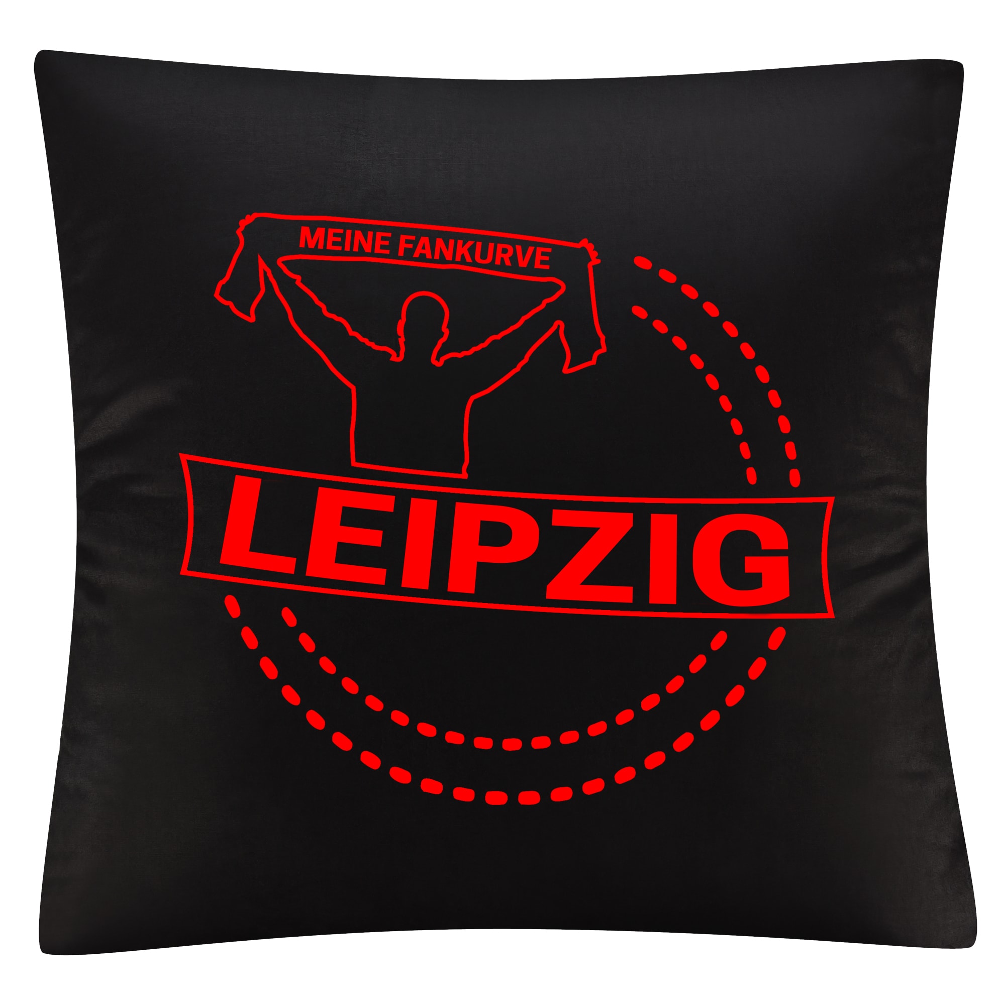 multifanshop® Kissenbezug - Leipzig - Meine Fankurve - Druck rot