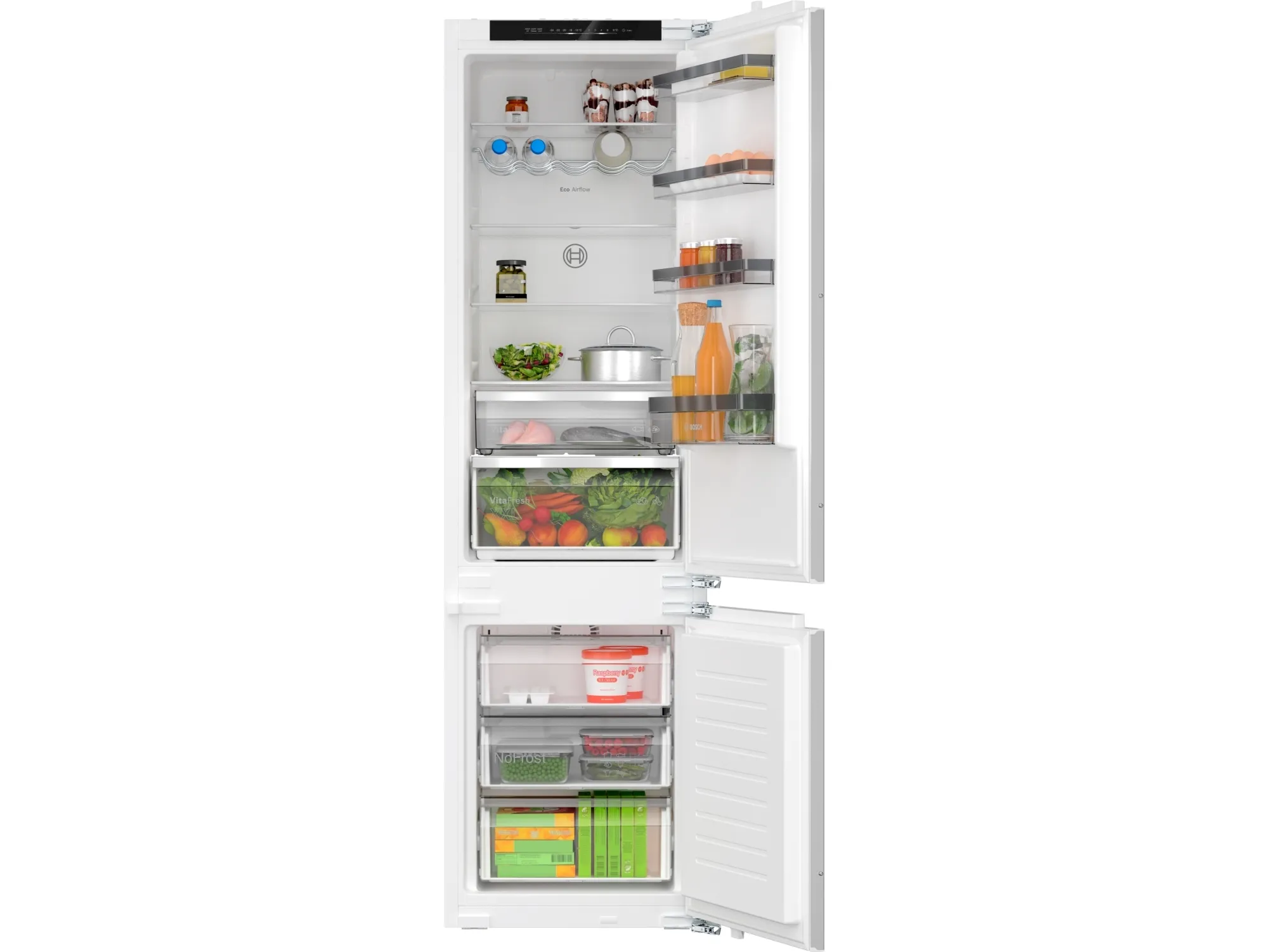 Bosch Serie | 4 KIN96VFD0 - Køleskab/fryser - bund-fryser - til indbygning - niche - bredde: 56 cm - dybde: 55 cm - højde: 194 cm - 290 liter - Klasse D