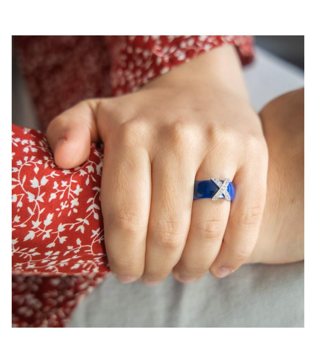 Coffret Bague Femme Céramique Ornée Zirconium