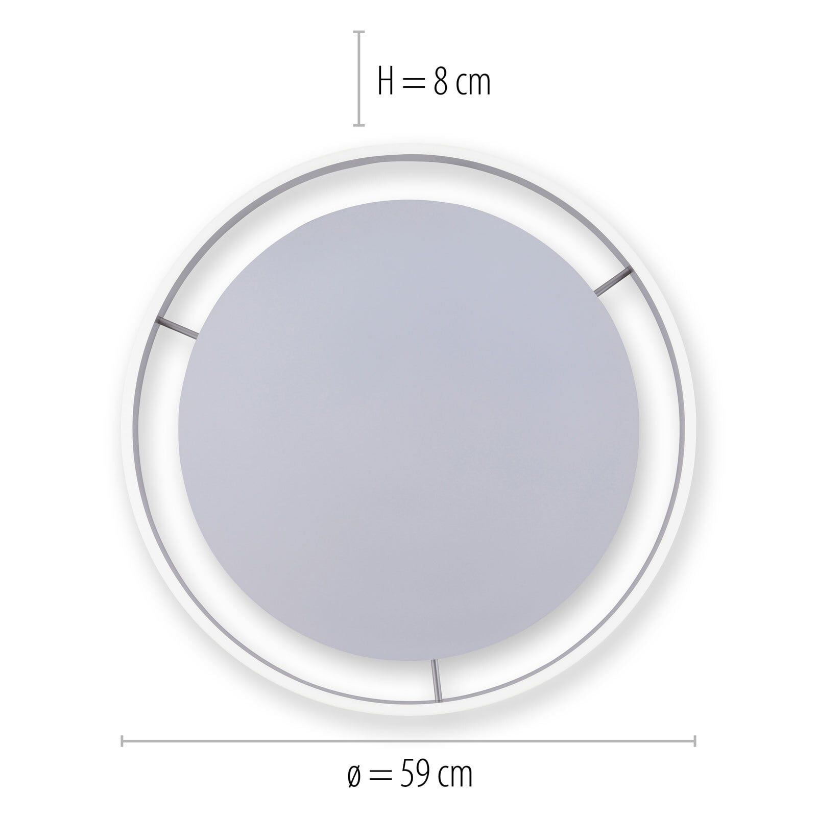 Paul Neuhaus LED Deckenlampe Q-VITO 59 cm stahlfarbig
