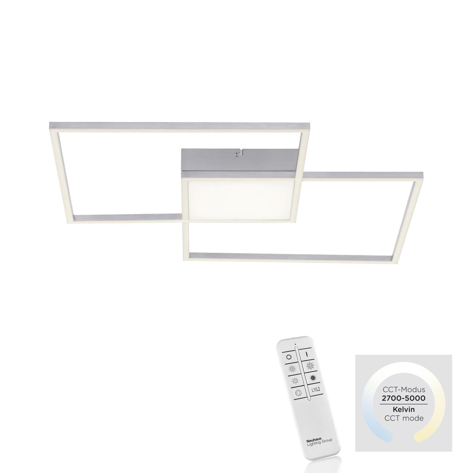 LED-Deckenleuchte - stahlfarben - dimmbar - Serienschalter