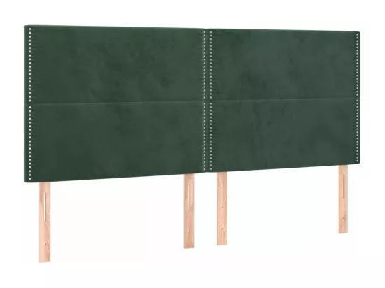 Sommier tapissier matelas et LED Vert foncé 180x200 cm Velours