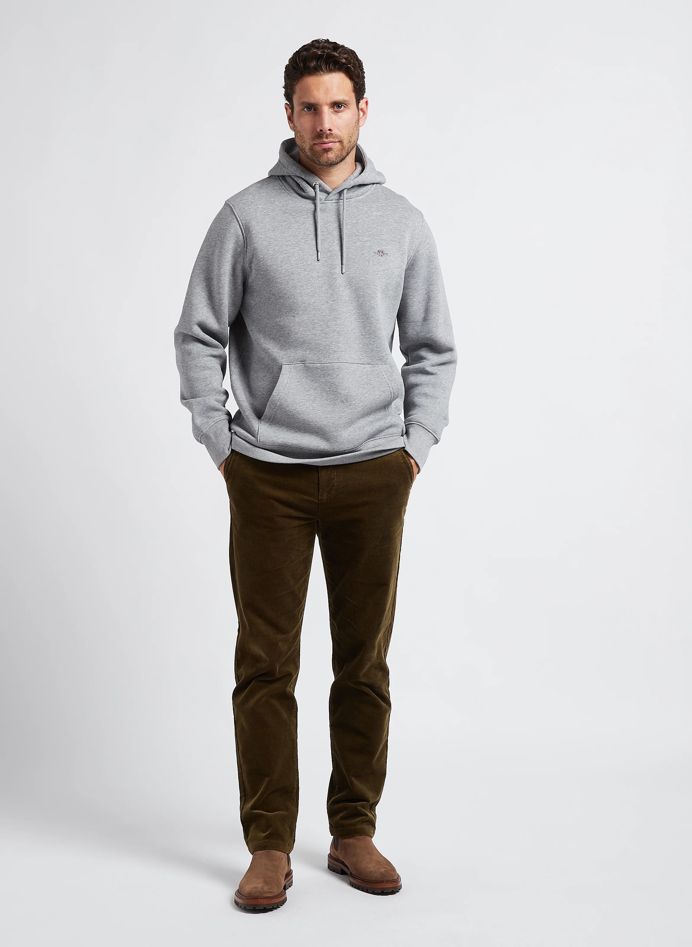 Sweat à capuche regular-fit en coton mélangé | Gris