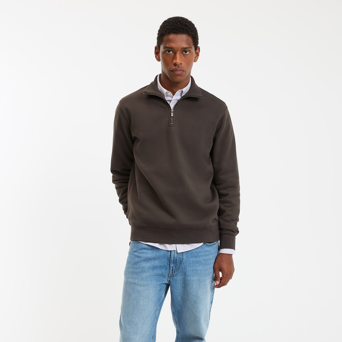 COLEÇÃO LA REDOUTE<br>Suéter com zíper e gola marinheiro