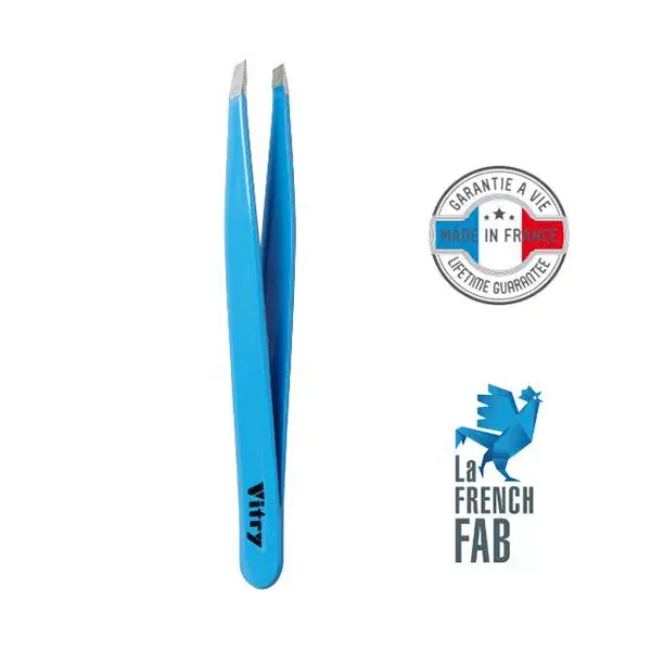 Pinça de bolso Vitry com mandíbulas assimétricas, aço inoxidável azul