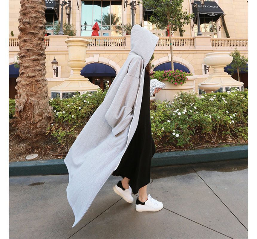 Felixia - Effen maxi-hoodie met rits
